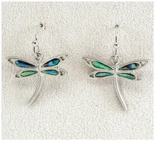 Wild Pearle Abalone Earrings Elegant Dragonfly