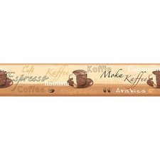 Vinyl-Borte ONLY BORDERS 7 - braun-beige - Kaffee - 13 cm Tapetenborte Bordüre