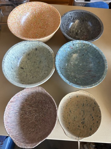 Vintage Lot 6 Melamin Schalen BrookPark Texas Ware USA 118 Konfetti Spritzschale - Bild 2 von 12