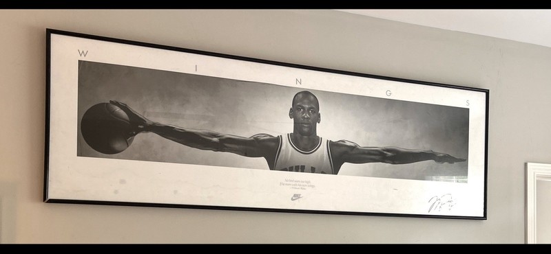 Michael Jordan Chicago Bulls Signed NBA Basketball Original Wingspan Poster