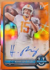 HARRISON BAILEY 2021-22 BOWMAN UNIVERSITY 1ST CHROME RC ORANGE AUTOGRAPH 19/25