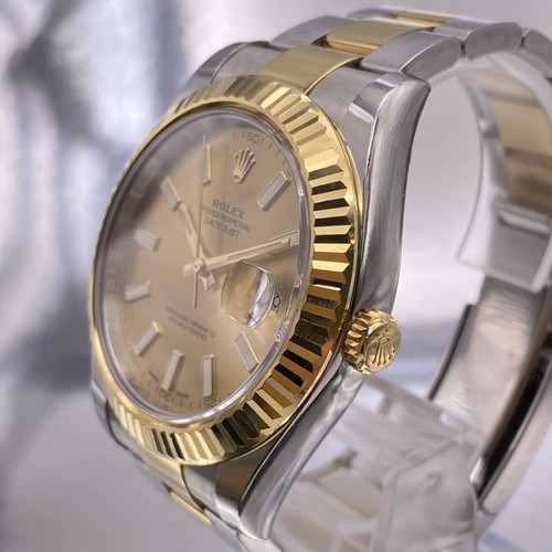 Rolex Datejust II 116333 Jaune Acier Doré Champagne Cadran Automatique Montre - Photo 9 sur 12