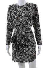 Isabel Marant Etoile Womens Long Sleeve Round Neck Tie Front Blouse Black Size 3