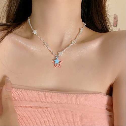 Sweet Hollow Star Pendant Necklace Clavicle Chain Temperament Choker Jewelry - Picture 4 of 8