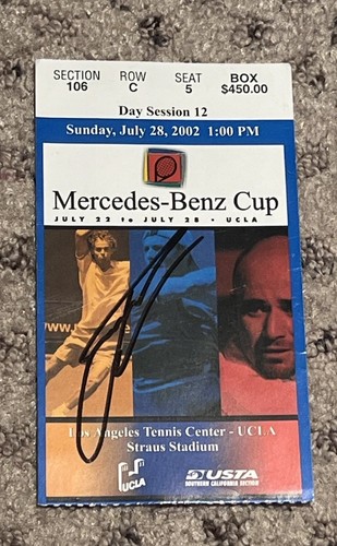 ANDRE AGASSI SIGNED MERCEDES BENZ CUP TICKET CHAMPION 7/28/02 LOS ANGELES AUTO - Picture 1 of 4