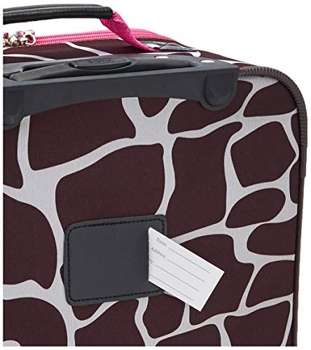 JUEGO DE EQUIPAJE DE MANO ROCKLAND 2 PIEZAS MALETA CON RUEDAS BOLSA DE MANO - ROSA JIRAFA - Imagen 4 de 5