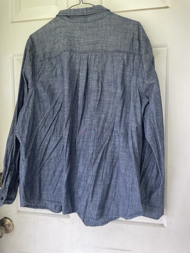 Camisa Western Old Navy Para Mujer Denim Azul Oscuro Cambray Abotonada XXL Usada - Imagen 6 de 6