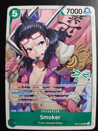Smoker  OP10-030 SR No Foil ONE PIECE Tcg Card Game NM GREEN