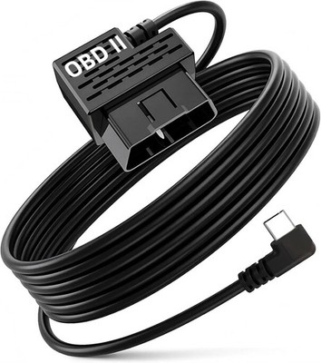 OBD OBD2 Hardwire Kit Power Cable for Dash Camera with 90Degree USB Type C 12