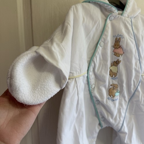 Vintage Quiltex Oberbekleidung Beatrix Potter Peter Rabbit Schneeanzug 9 Monate weiß - Bild 3 von 11