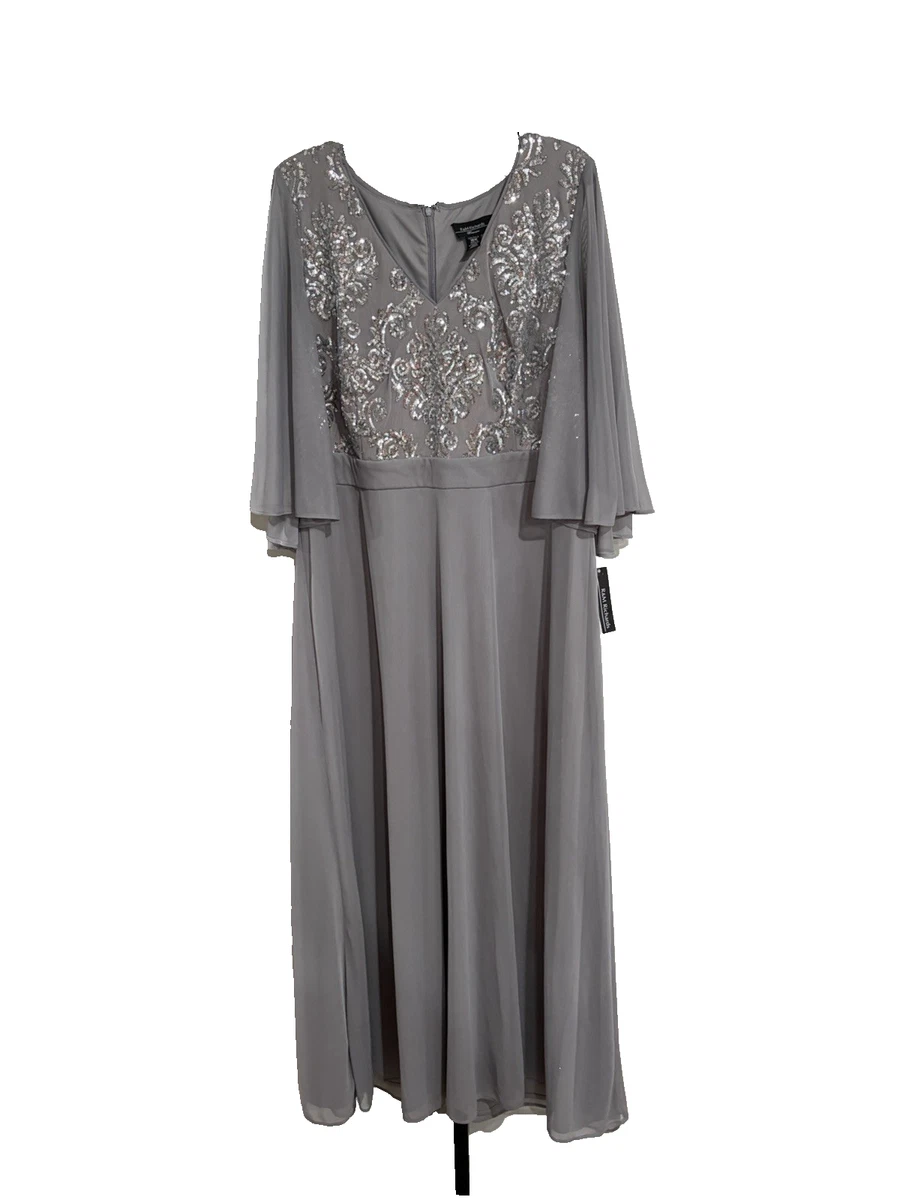 gray sequin evening dresses 2019 A Line Sheer Silver Sequin Prom Dress With Shawl US8 main image 1