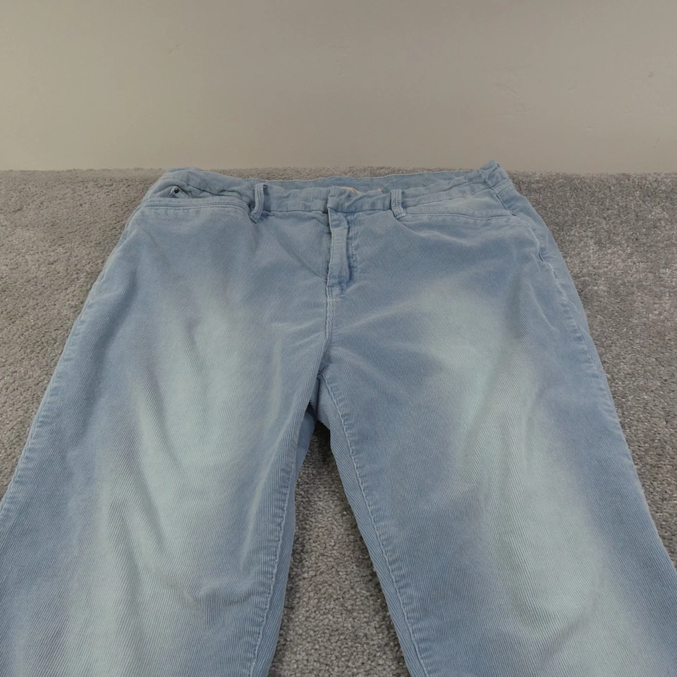 Soft Surroundings Corduroy Brown Pants Womens 12 Blue Straight Leg Stretch - Image 2 of 4