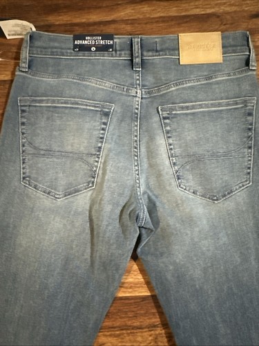 Hollister Stacked Skinny Jeans Advanced Stretch Distressed Light Wash Jean 31x32 - Picture 10 of 13