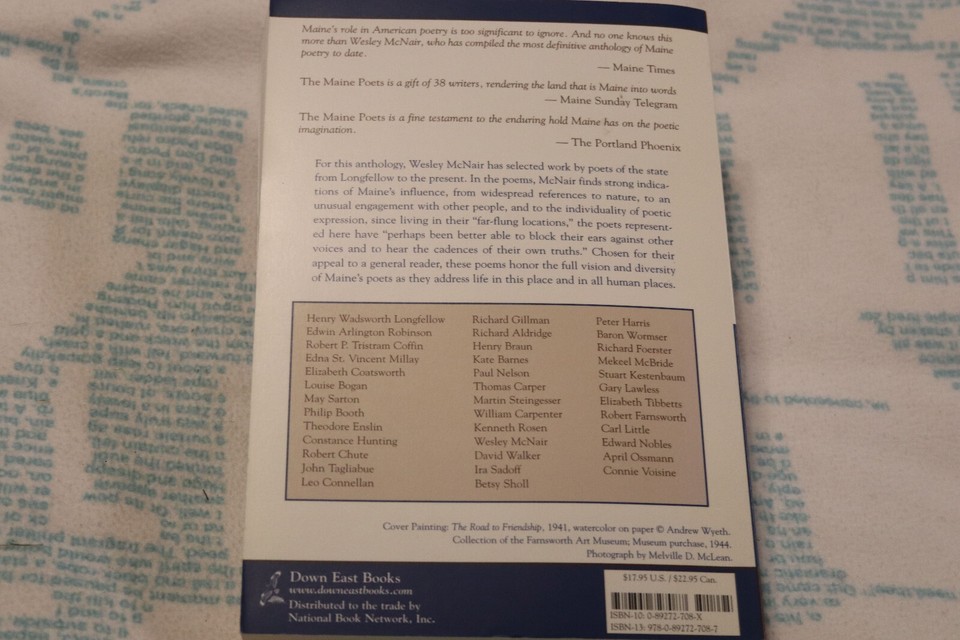 The Maine Poets An Anthology of Verse, edited by Wesley McNair Down