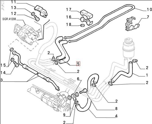 TUBO COMANDO IDRAULICO SERVOSTERZO LANCIA KAPPA 3.0 KAPPA BZ - LANCIA 82490039 - Imagen 5 de 5