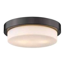 Golden Lighting 13 in 2-Light Black Flush Mount