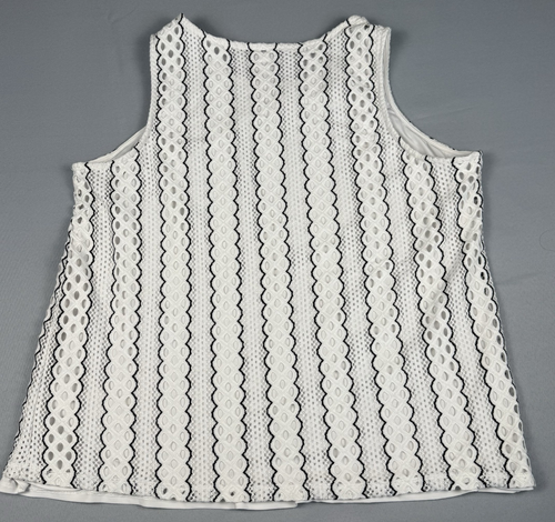 Camiseta sin mangas Susan Graver para mujer 1X blanca negra texturizada camisa blusa - Imagen 2 de 8