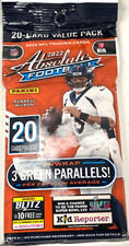 🔥🏈 2022 Panini Absolute NFL Football Value Pack w/20 Cards/3 Green Parallels🔥