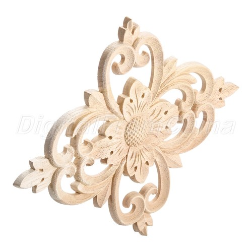 Calcomanía de madera tallada para muebles fuertes aplique onlay para decoración de gabinete de puerta de pared - Imagen 3 de 10