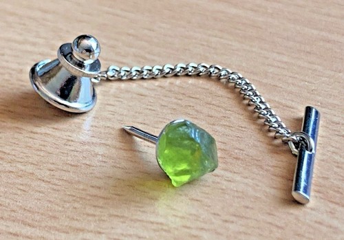 Tie Pins  Peridot, Garnet, Citrine, Topaz Freeform Natural Gemstones S925 - Picture 2 of 40