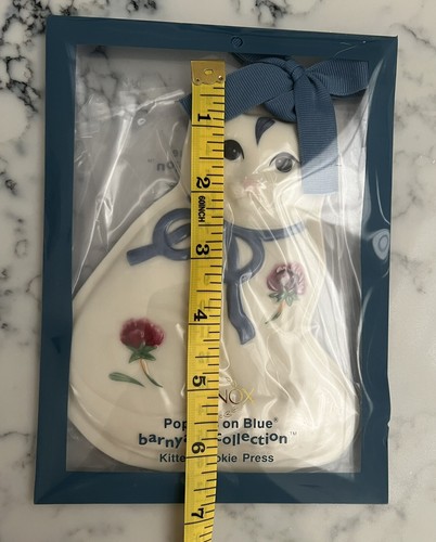 New Vintage Lenox Barnyard Kitten Poppies on Blue Cookie Press Cat Wall Decor - Picture 2 of 3