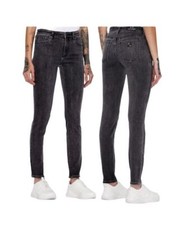 Women Jeans AX Armani J01Sz 30S Skinny MID RISE Party Ring stones Grey Glam