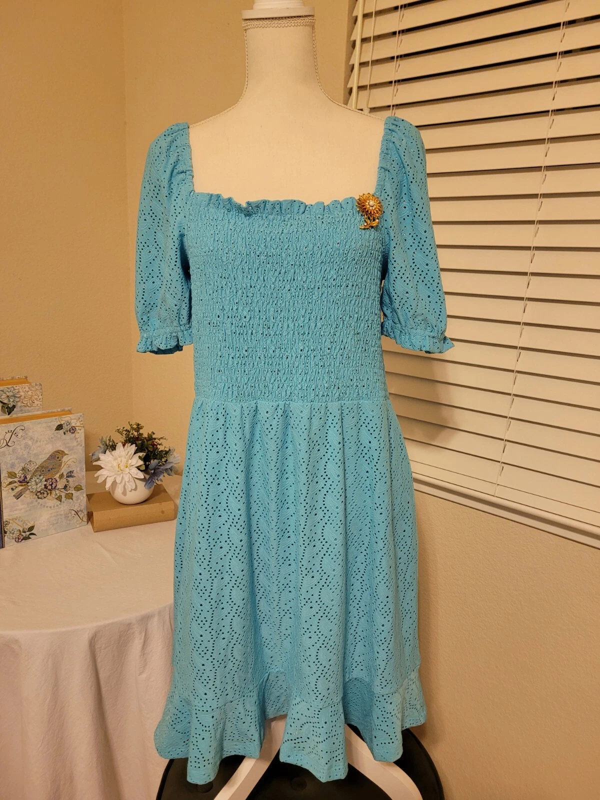 Abito estivo Michael Kors blu turchese color occhiello taglia XL