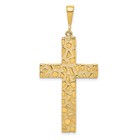 Nugget Cross Pendant - 45mm Avariah Solid 10k Yellow Gold Polished