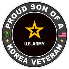 Proud Son Of A Korea Veteran Bumper Sticker Military Vinyl Soldier Decal 5"