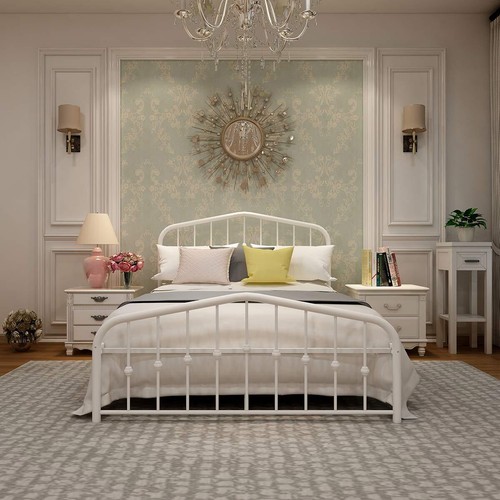 Full Platform Bed: Vintage Headboard/Footboard, No Box Spring Needed - Picture 3 of 6