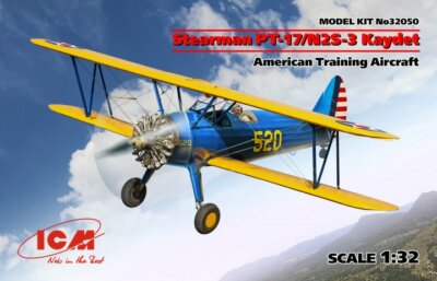 ICM 32050 - 1:32 Stearman PT-17/N2S-3 Kaydet , American Training Aircraft - Neu