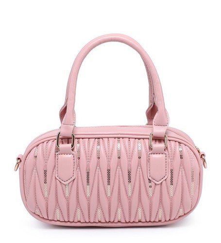 Bolso de hombro pequeño de cuero sintético para mujer con escamas brillantes con patrón acolchado - Imagen 19 de 21