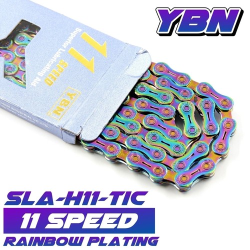 YBN-SLA-H11-TIC (RainBow Plating) 11 Speed Chain for Shimano Campagnolo - Picture 2 of 6