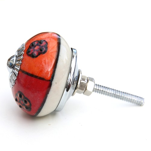 Red brown gold ceramic knobs drawer pulls cupboard door knobs porcelain china - Picture 56 of 99