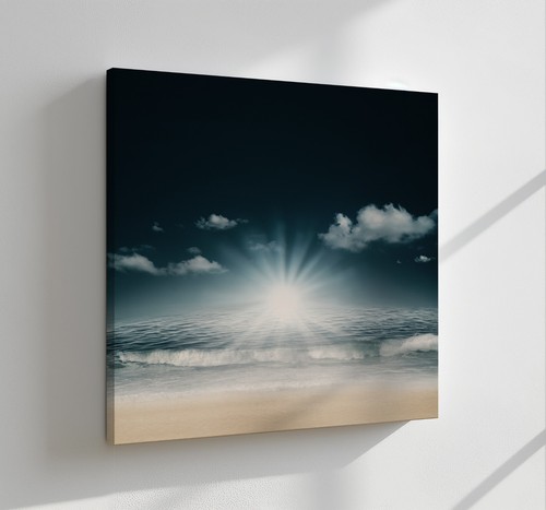 Sonnenuntergang über dem Meer Meereslandschaft Leinwandbild Wandbild moderne Wohndeko - Bild 10 von 10