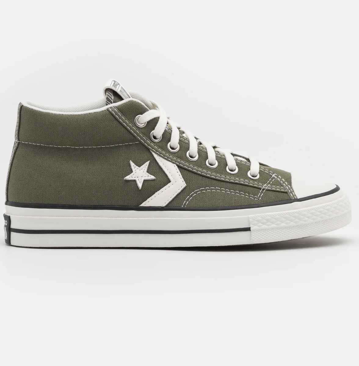Converse Star Player 76 Mid Top Canvas Trainers Utility Green