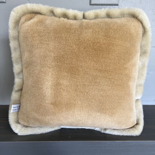 Vtg Husky Dog Wolf Realistic Plush Angel Toy Company 3D Faux Fur Throw Pillow - Picture 3 of 11