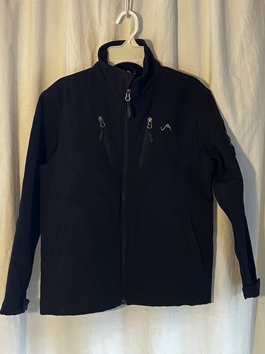 Boys Youth Sz L 10/12 Soft Shell Jacket Blk Full Zip Winter Vertical 9 Kids Coat - Picture 9 of 10