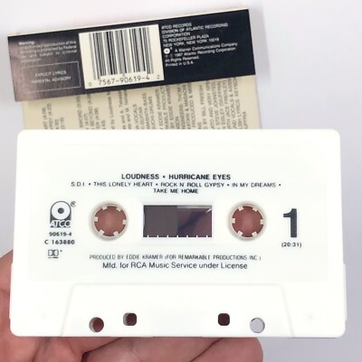 LOUDNESS HURRICANE EYES Cassette Tape 1987 CLUB EDITION