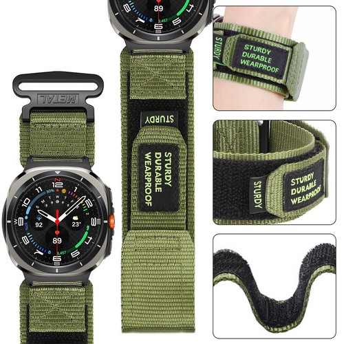 Nylon Strap for Samsung Galaxy Watch 7 Ultra 47mm Loop Band Camouflage Wristband - Zdjęcie 3 z 28