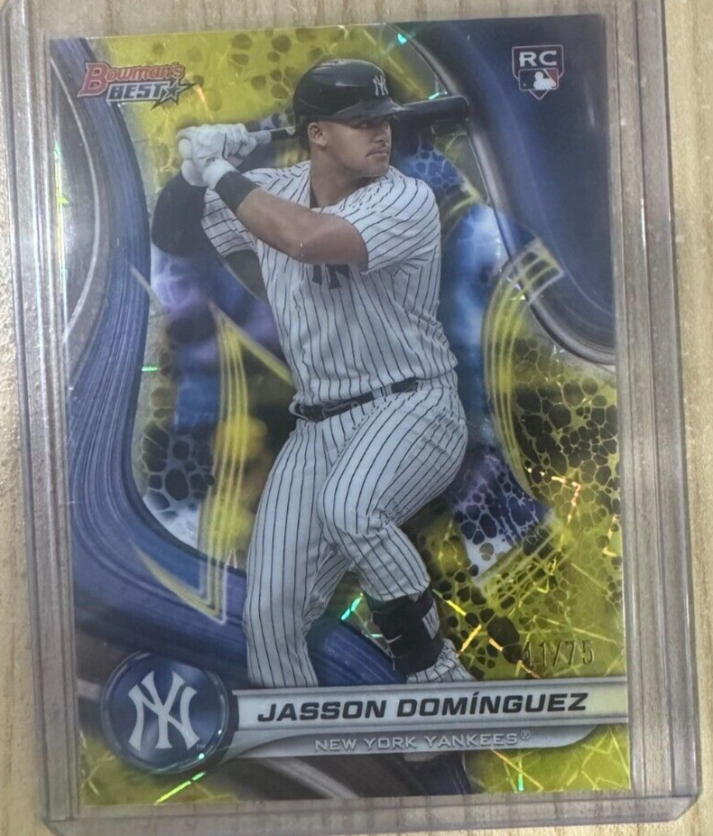 2024 Bowman's Best Jasson Dominguez /75 Yellow Lazer Refractor #44 Rookie Yankee
