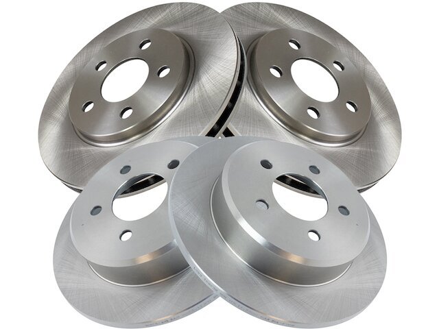 TRQ 4 Piece Brake Rotor Set Brake Rotor Set fits Dodge Caravan 2000 75ZXMC