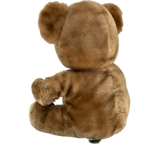 Vintage 1984 Dakin Teddy Bear Sitting Licking Lips Brown Made In Korea 26cm - Picture 10 of 12