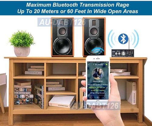 All-in-1 Stereo Verstärker FM Tuner Bluetooth Receiver MP3 Player mit AUX USB In - Bild 6 von 9