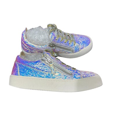 Giuseppe Zanotti Holographic Effect Platform Sneakers Perla