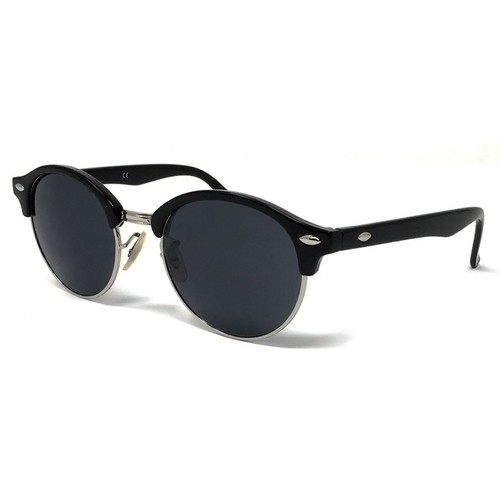 Specchiato opaco Nero argento tortoiseblack marrone bianco Womens Lens Uv Mirrored Round Black Vintage arcobaleno Mens Argento nero Ladies Sunglasses Circle xqfC6wCTg