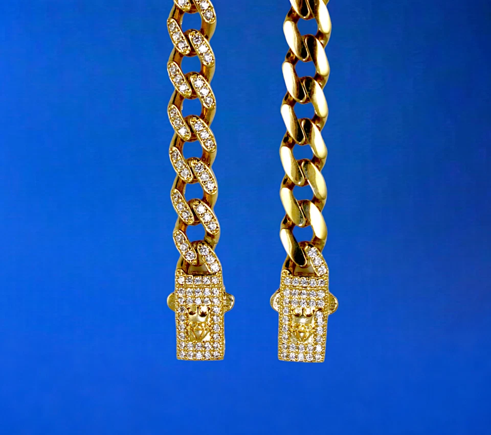 14K Yellow Gold Santa Muerte Reaper CZ Monaco Cuban Link Chain ID Bracelet - Image 4 of 4