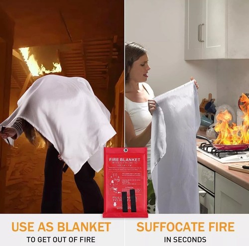 Mondoshop Emergency Fire Blankets for Home Kitchen Fiberglass 3.3ft By 3.3ft - Picture 4 of 8