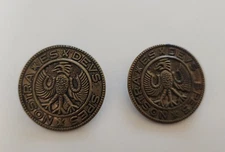Vtg Hessian Soldier Button Es Devs Spes Nostra Teutonic Eagle Military Lot of 2