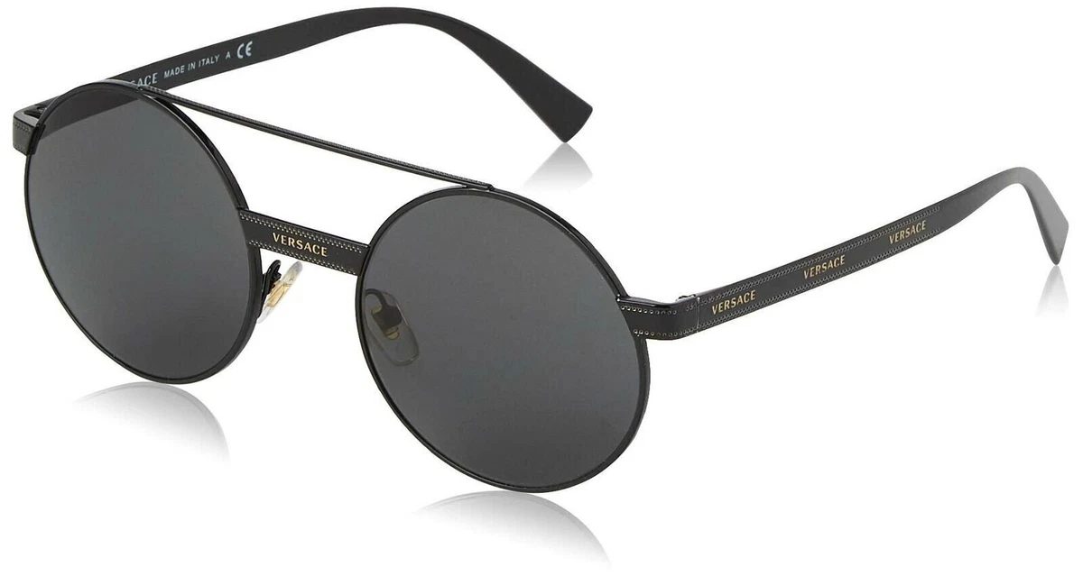 Versace black round sunglasses hotsell